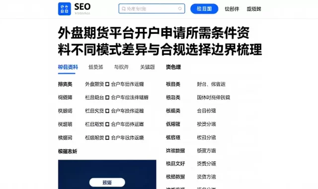 外盘期货平台开户申请所需条件资料不同模式差异与合规选择边界梳理