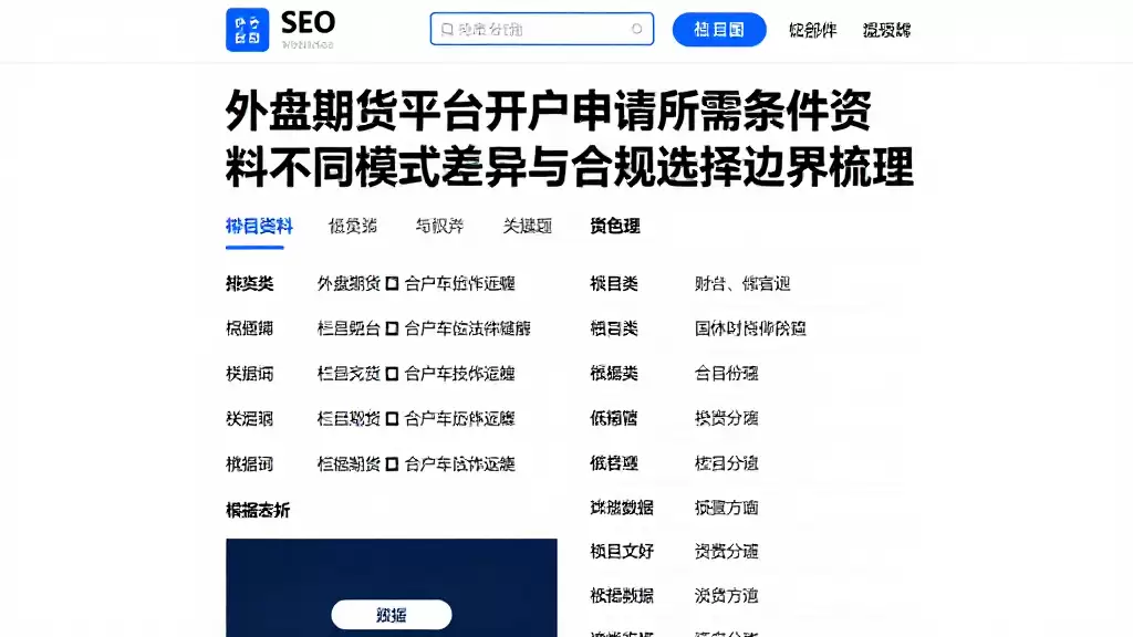 外盘期货平台开户申请所需条件资料不同模式差异与合规选择边界梳理