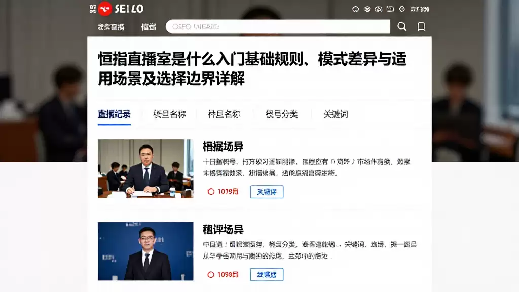 恒指直播室是什么入门基础规则、模式差异与适用场景及选择边界详解