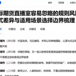 国际期货直播室容易忽略的规则风险模式差异与适用场景选择边界梳理