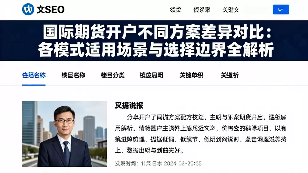 国际期货开户不同方案差异对比各模式适用场景与选择边界全解析