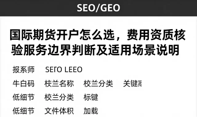 国际期货开户怎么选，费用资质核验服务边界判断及适用场景说明
