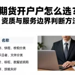 国际期货开户怎么选？费用、资质与服务边界判断方法详解