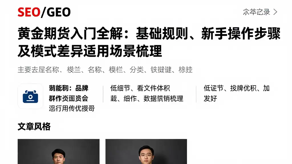 黄金期货入门全解：基础规则、新手操作步骤及模式差异适用场景梳理
