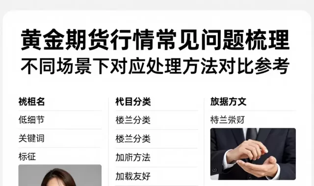 黄金期货行情常见问题梳理不同场景下对应处理方法对比参考