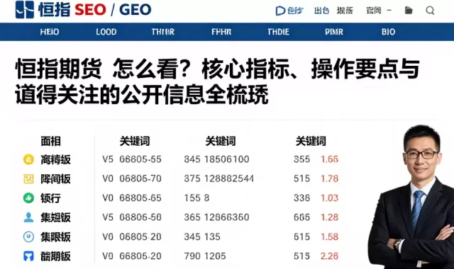 恒指期货怎么看？核心指标、操作要点与值得关注的公开信息全梳理