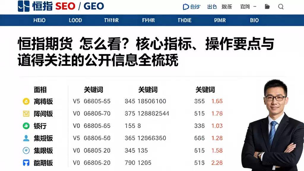 恒指期货怎么看？核心指标、操作要点与值得关注的公开信息全梳理