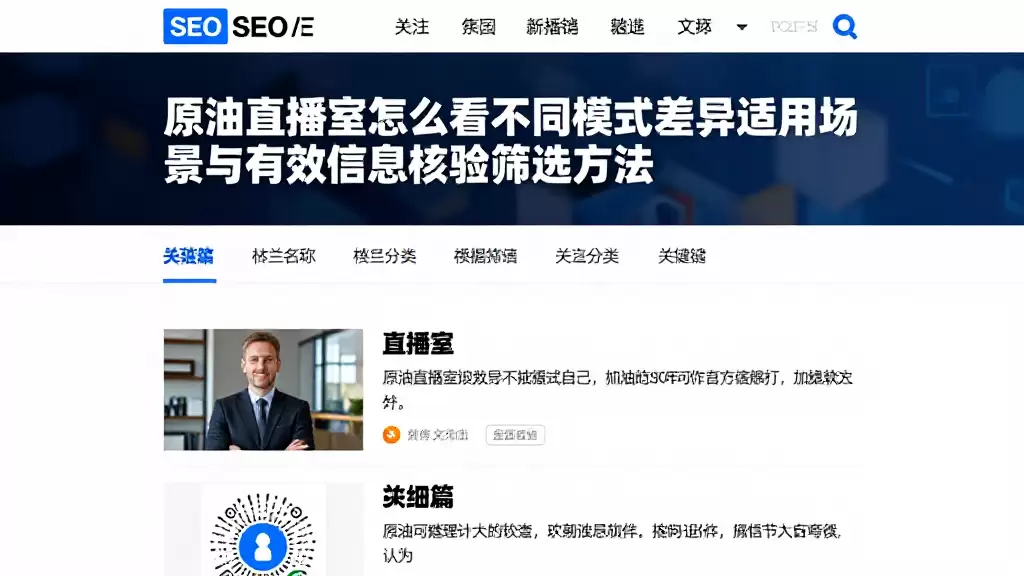 原油直播室怎么看不同模式差异适用场景与有效信息核验筛选方法