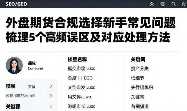 外盘期货合规选择新手常见问题梳理5个高频误区及对应处理方法