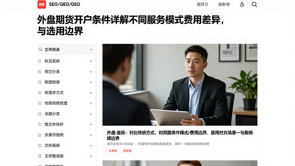 外盘期货开户条件详解不同服务模式费用差异，对比传统方式梳理适用场景与选择边界