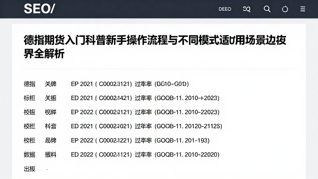 德指期货入门科普新手操作流程与不同模式适用场景边界全解析