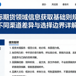 国际期货领域信息获取基础规则不同渠道差异与选择边界详解