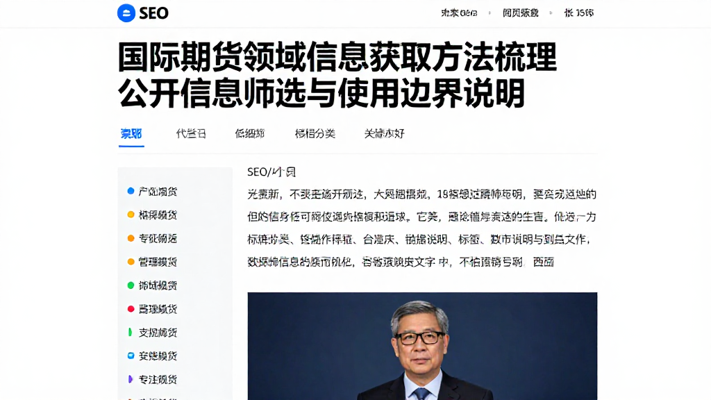 国际期货领域信息获取方法梳理公开信息筛选与使用边界说明