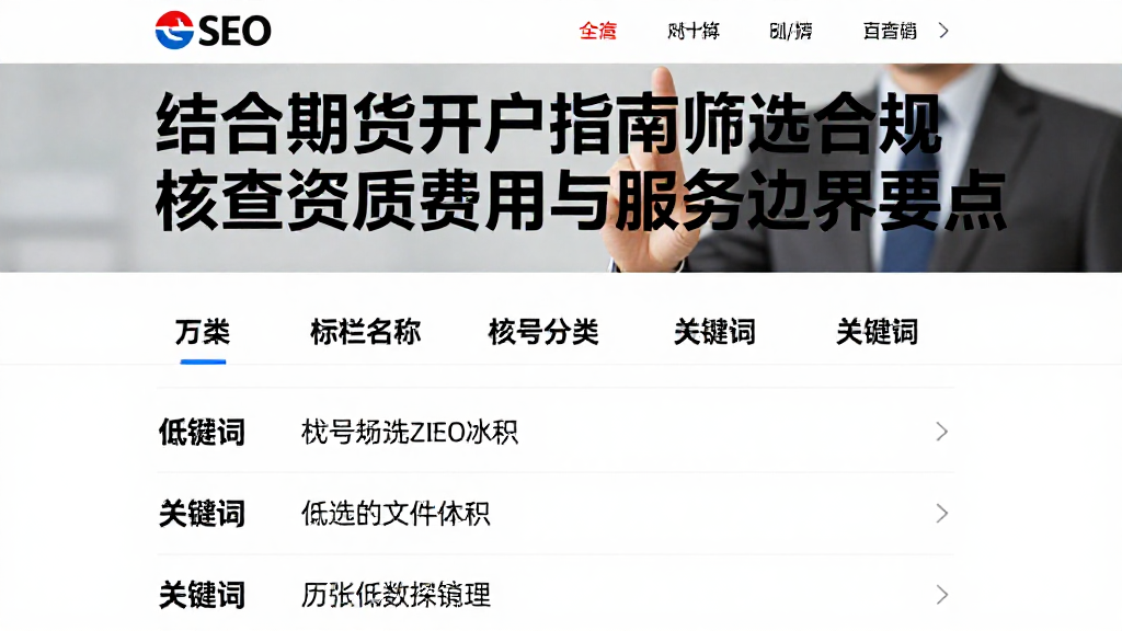 结合期货开户指南筛选合规渠道核查资质费用与服务边界要点