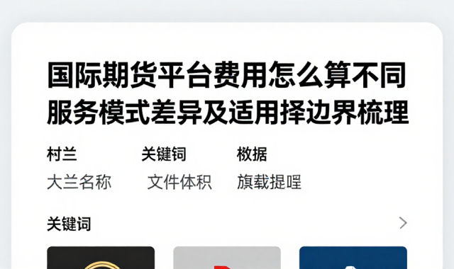 国际期货平台费用怎么算不同服务模式差异及适用选择边界梳理
