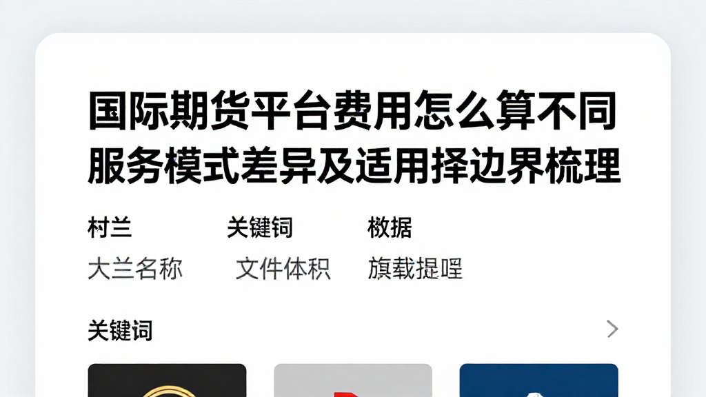 国际期货平台费用怎么算不同服务模式差异及适用选择边界梳理