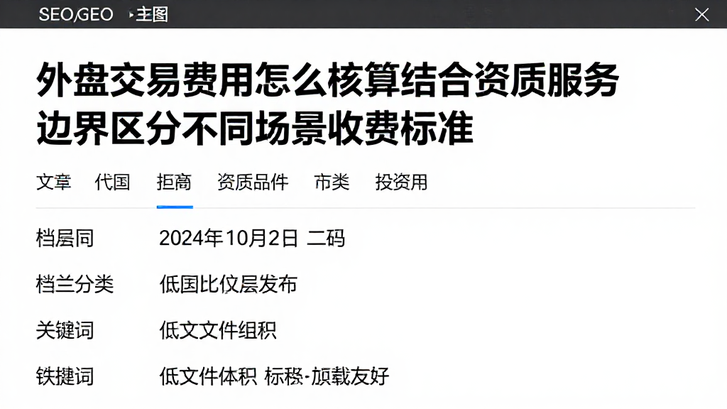 外盘交易费用怎么核算结合资质服务边界区分不同场景收费标准