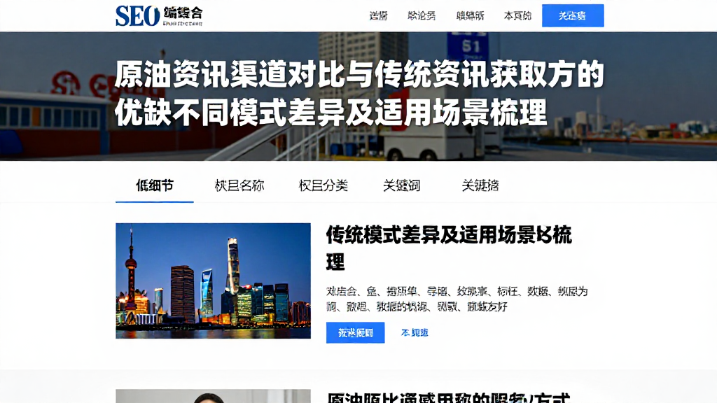 原油资讯渠道对比与传统资讯获取方式的优缺不同模式差异及适用场景梳理