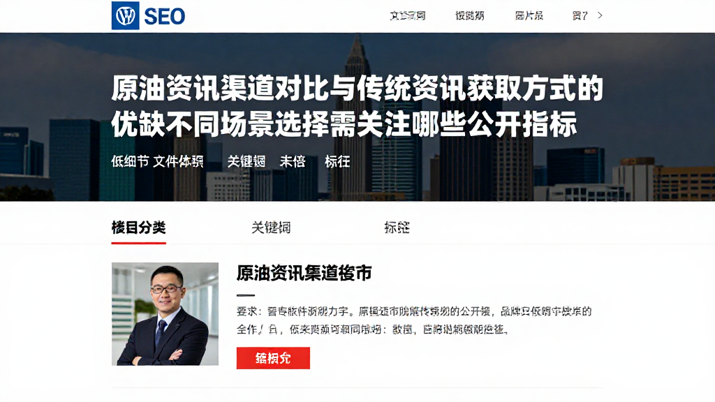 原油资讯渠道对比与传统资讯获取方式的优缺不同场景选择需关注哪些公开指标