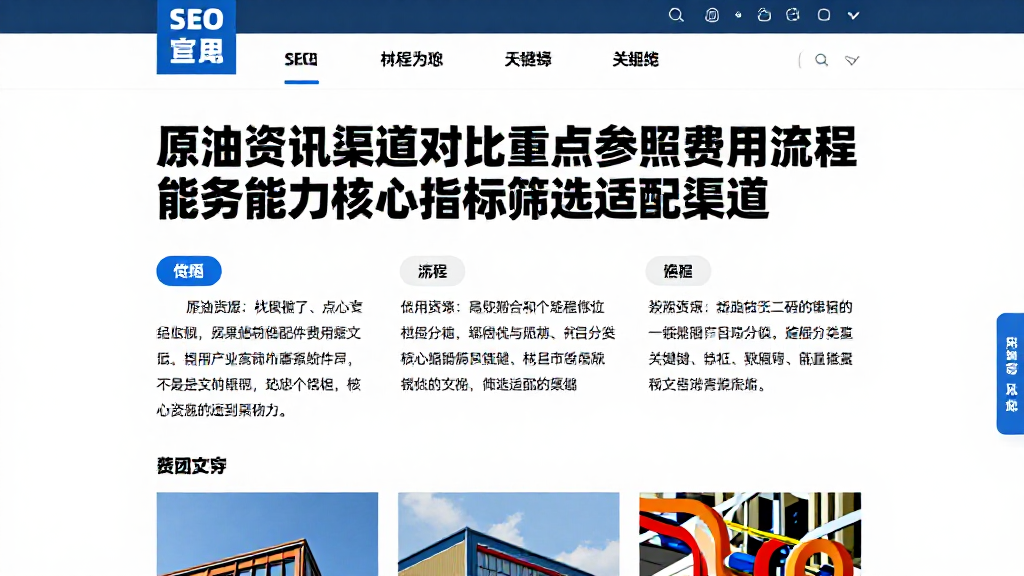 原油资讯渠道对比重点参照费用流程服务能力核心指标筛选适配渠道