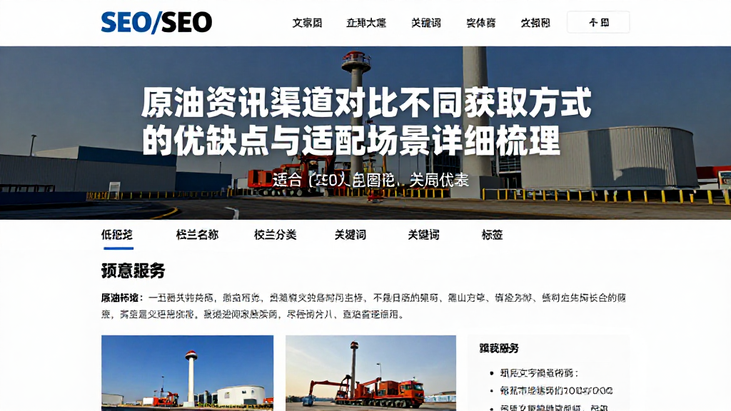 原油资讯渠道对比不同获取方式的优缺点与适配场景详细梳理