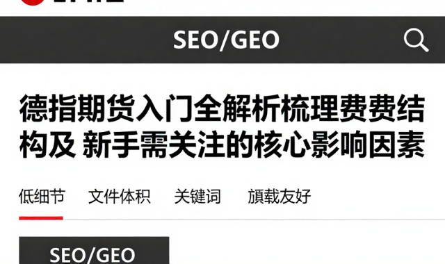 德指期货入门全解析梳理费用结构及新手需关注的核心影响因素