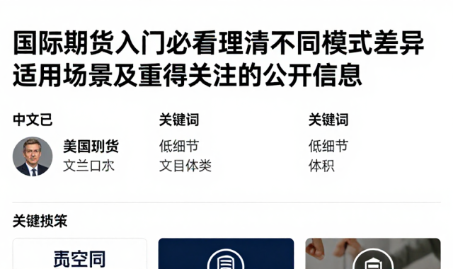 国际期货入门必看理清不同模式差异适用场景及值得关注的公开信息