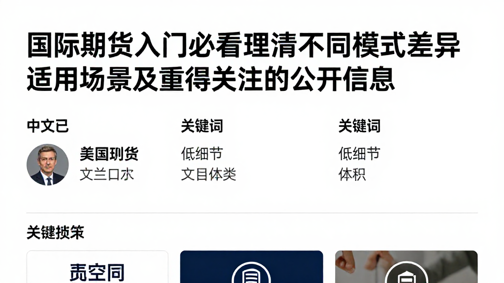 国际期货入门必看理清不同模式差异适用场景及值得关注的公开信息