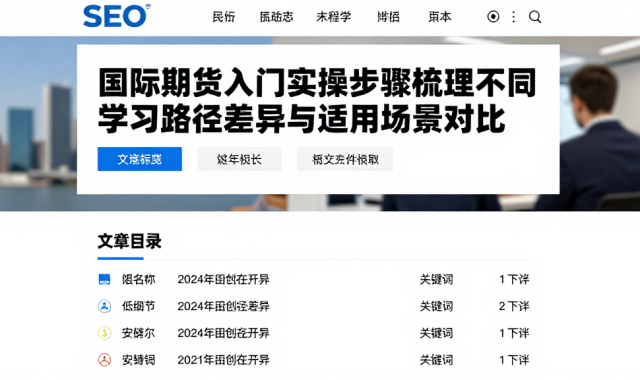 国际期货入门实操步骤梳理不同学习路径差异与适用场景对比