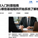 国际期货入门科普指南新手可从哪些基础规则开始系统了解相关内容