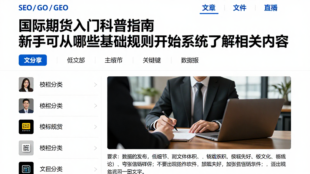 国际期货入门科普指南新手可从哪些基础规则开始系统了解相关内容