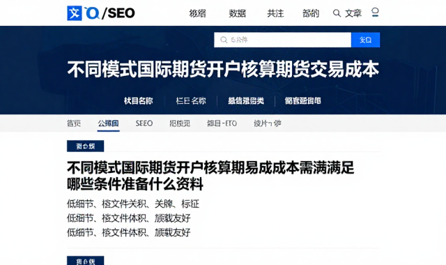 不同模式国际期货开户核算期货交易成本需满足哪些条件准备什么资料