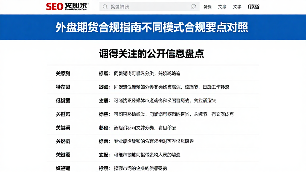 外盘期货合规指南不同模式合规要点对照值得关注的公开信息盘点