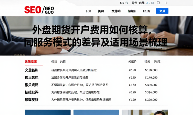 外盘期货开户费用如何核算，不同服务模式的差异及适用场景梳理