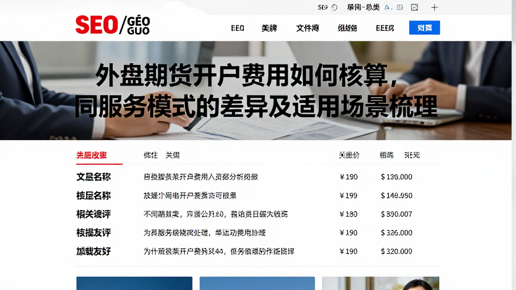 外盘期货开户费用如何核算，不同服务模式的差异及适用场景梳理