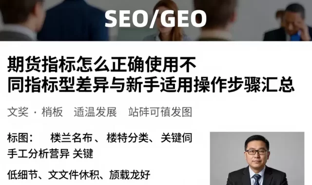 期货指标怎么正确使用不同指标类型差异与新手适用操作步骤汇总