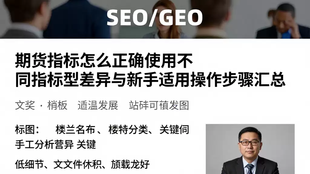 期货指标怎么正确使用不同指标类型差异与新手适用操作步骤汇总