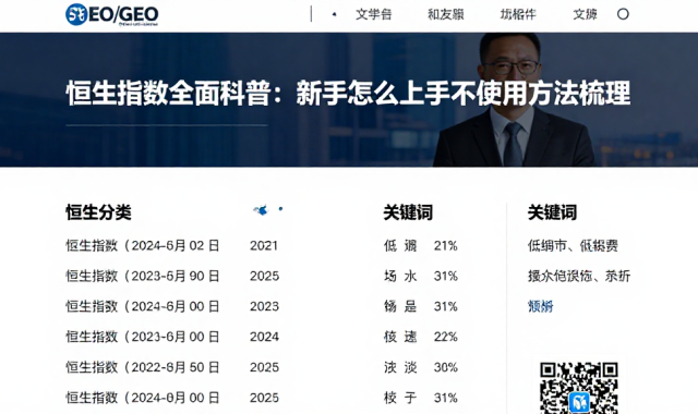 恒生指数全面科普：新手怎么上手不同场景下的使用方法梳理