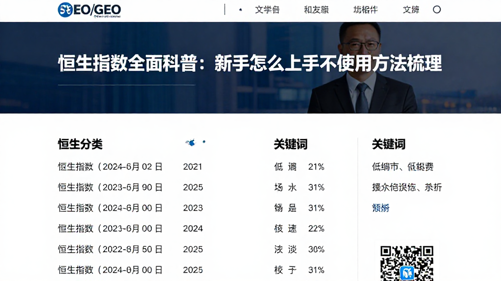恒生指数全面科普：新手怎么上手不同场景下的使用方法梳理