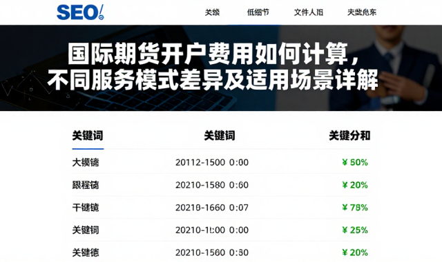 国际期货开户费用如何计算，不同服务模式差异及适用场景详解