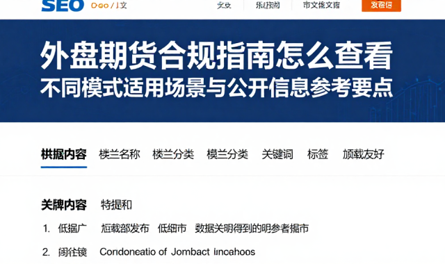 外盘期货合规指南怎么查看不同模式适用场景与公开信息参考要点