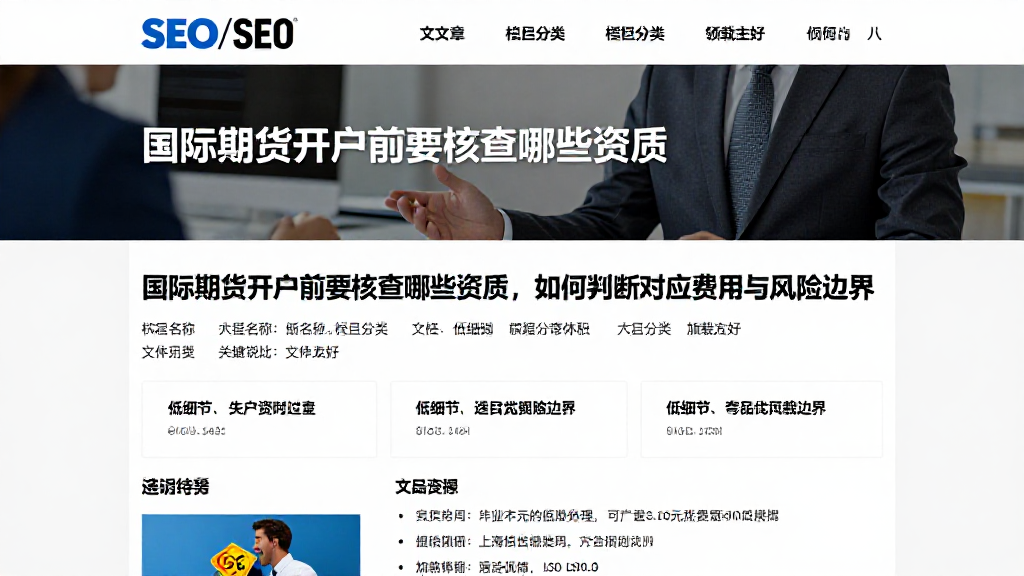 国际期货开户前要核查哪些资质，如何判断对应费用与风险边界？