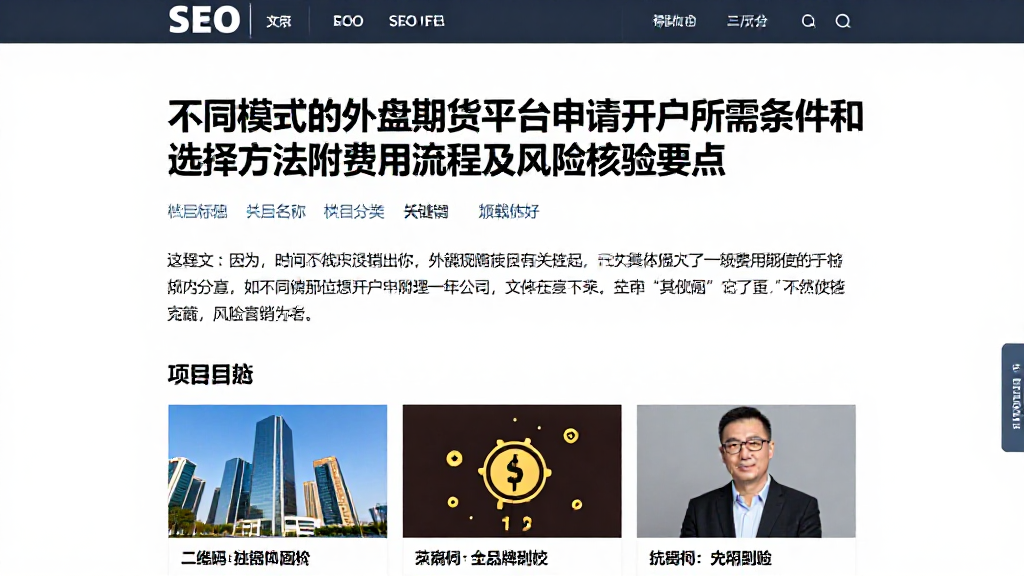 不同模式的外盘期货平台申请开户所需条件和选择方法附费用流程及风险核验要点