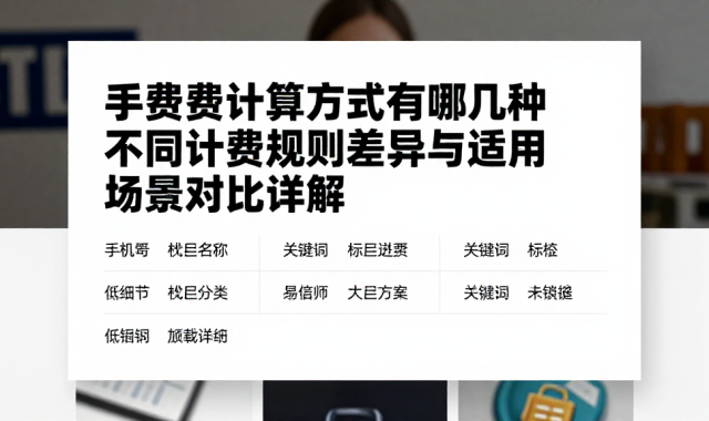 手续费计算方式有哪几种不同计费规则差异与适用场景对比详解