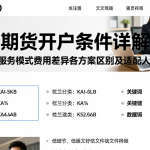 外盘期货开户条件详解不同服务模式费用差异各方案区别及适配人群盘点