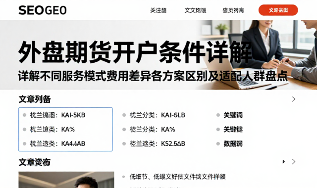 外盘期货开户条件详解不同服务模式费用差异各方案区别及适配人群盘点