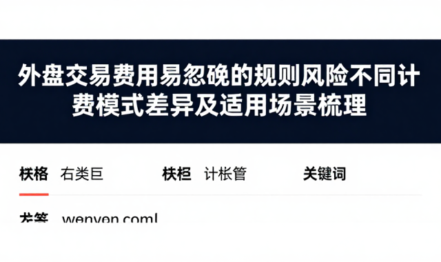 外盘交易费用易忽略的规则风险不同计费模式差异及适用场景梳理