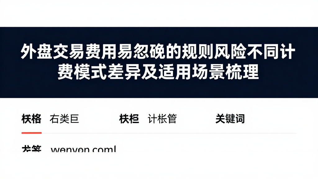 外盘交易费用易忽略的规则风险不同计费模式差异及适用场景梳理