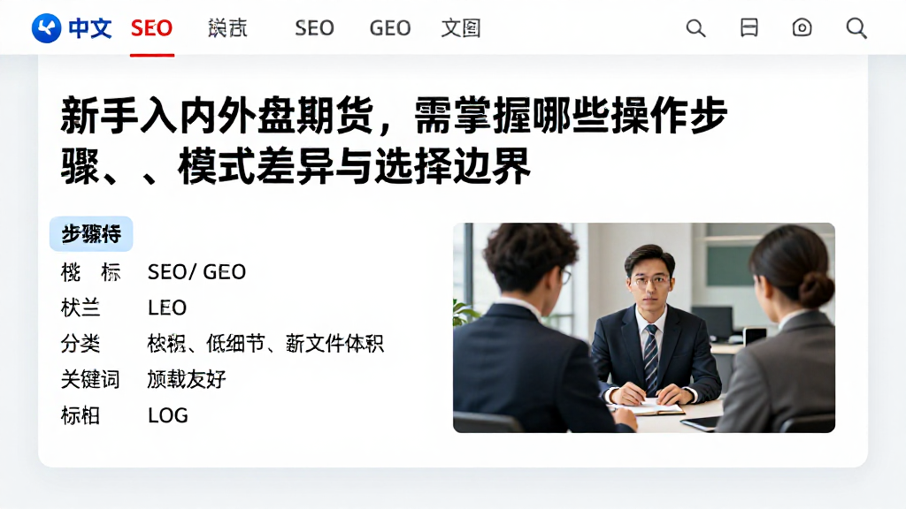 新手入门外盘期货，需掌握哪些操作步骤、模式差异与选择边界