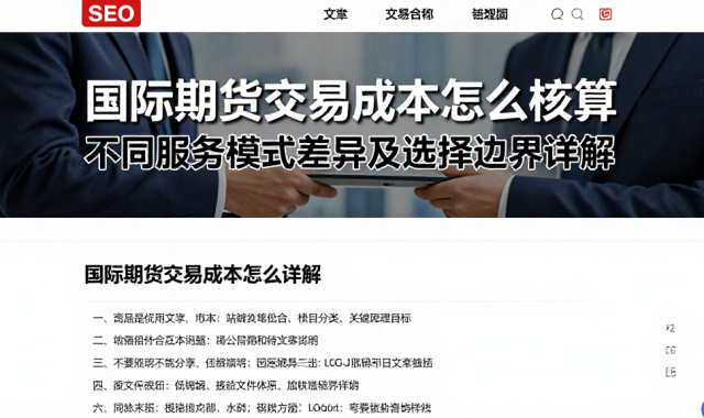 国际期货交易成本怎么核算不同服务模式差异及选择边界详解